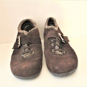 Easy Spirit Booties Brown Suede Round Toe Size 8 1/2